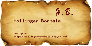 Hollinger Borbála névjegykártya